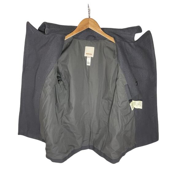 NWOT DIESEL Men’s Only the Brave Gray Wool Blend Double Breasted Coat - Picture 7 of 7